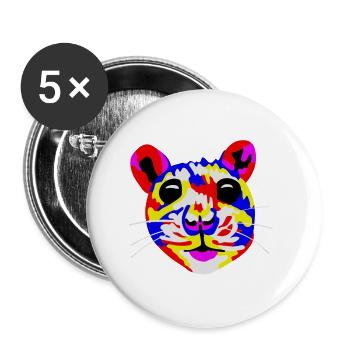 Intelligence de la tête de souris - Logo - Lot de 5 petits badges (25 mm) - blanc - Devant