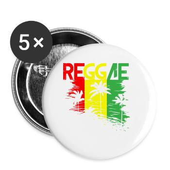 Été Jamaican Beach Rasta Reggae Jamaïque - Lot de 5 petits badges (25 mm) - blanc - Devant