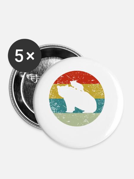 Bärenliebhaber - Buttons klein 25 mm (5er Pack) - Weiß