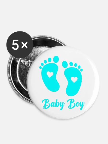 Baby Boy - Buttons klein 25 mm (5er Pack) - Weiß