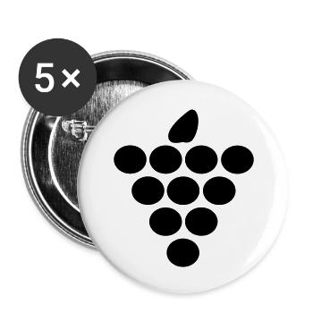 Wine Route - Buttons small 1''/25 mm (5-pack) - white - Front