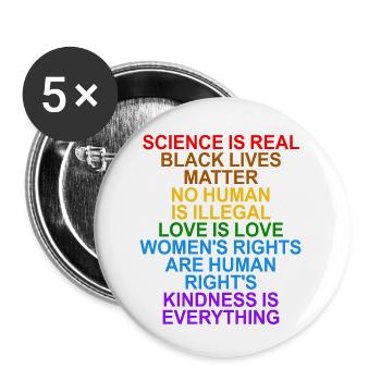 science is real black lives matter - Buttons small 1''/25 mm (5-pack) - white - Front