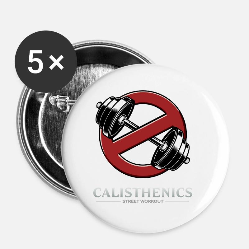 NO WEIGHTS ALLOWED - CALISTHENICS - Street Workout - Buttons klein 25 mm (5er Pack) - Weiß