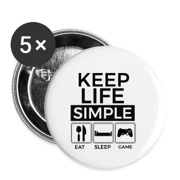 Player, Console - Buttons small 1''/25 mm (5-pack) - white - Front