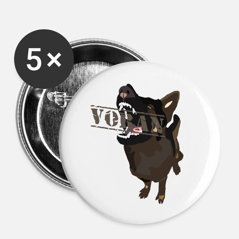 German shepherd IGP ahead - Buttons small 1''/25 mm (5-pack) - white