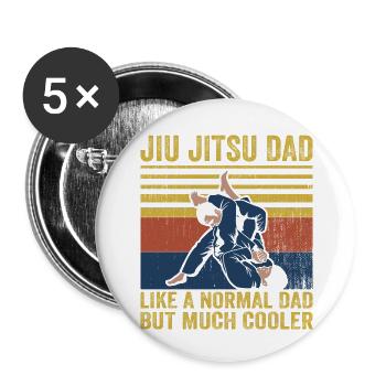 Jiu Jitsu Dad Like A Normal Dad But Much Cooler BJ - Buttons small 1''/25 mm (5-pack) - white - Front