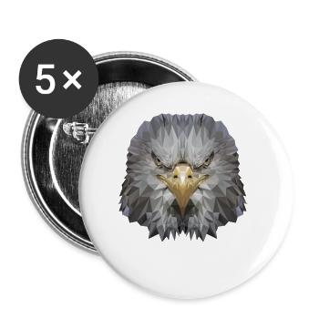 Aigle Polygone Oiseau de proie - Lot de 5 petits badges (25 mm) - blanc - Devant