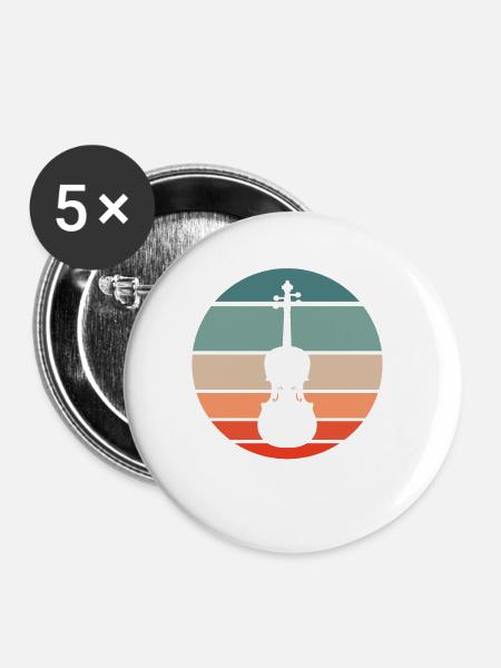 Bratsche Viola Bratschist Bratschenspieler - Buttons klein 25 mm (5er Pack) - Weiß