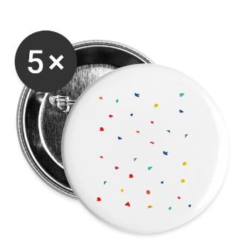 Escalade et bloc dans l’escalade - Lot de 5 petits badges (25 mm) - blanc - Devant