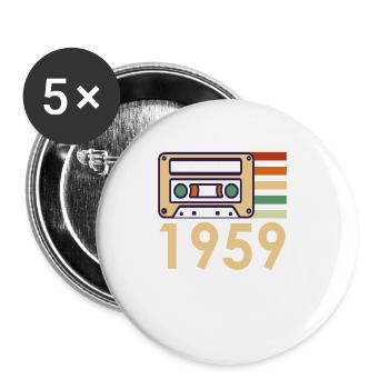63. Geburtstag Geschenk März 1959 - Buttons klein 25 mm (5er Pack) - Weiß - Vorne