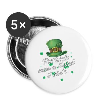 St. Patrick's Day - Buttons small 1''/25 mm (5-pack) - white - Front
