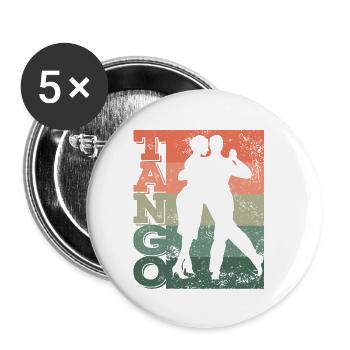 Tango Argentino Rétro Vintage Tango Vals Danse - Lot de 5 petits badges (25 mm) - blanc - Devant