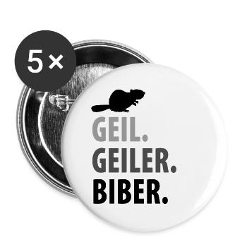 Biber - Buttons klein 25 mm (5er Pack) - Weiß - Vorne