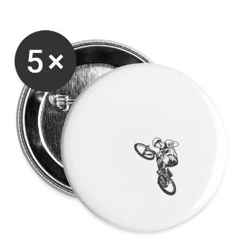 Ich weiß, ich fahre wie ein Mädchen BMX - Buttons klein 25 mm (5er Pack) - Weiß - Vorne