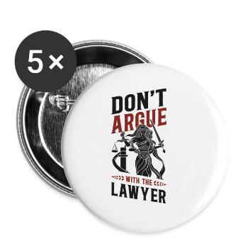 Le droit des avocats pour jeunes avocats ne le fait pas - Lot de 5 petits badges (25 mm) - blanc - Devant