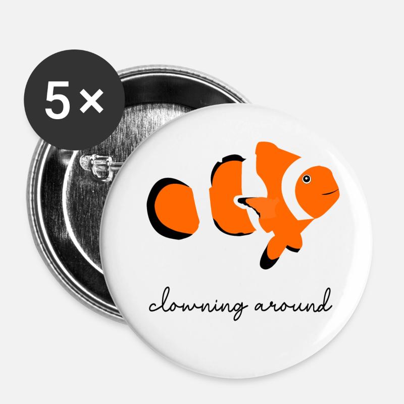 Clownfisch. - Buttons klein 25 mm (5er Pack) - Weiß