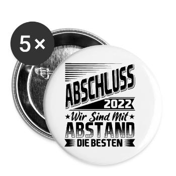 Schulabschluss Abschluss 2022 - Buttons klein 25 mm (5er Pack) - Weiß - Vorne