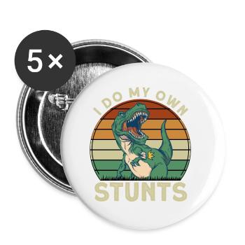 I Do My Own Stunts - Buttons klein 25 mm (5er Pack) - Weiß - Vorne