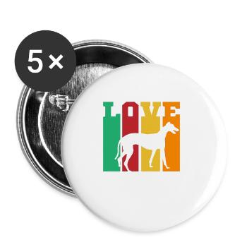 Greyhound Windhund Geschenk - Buttons klein 25 mm (5er Pack) - Weiß - Vorne