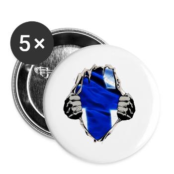 Finland Finnish flag under shirt - Buttons small 1''/25 mm (5-pack) - white - Front