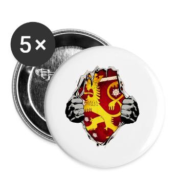 Lion de Finlande sous la chemise - Lot de 5 petits badges (25 mm) - blanc - Devant