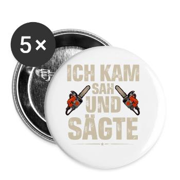 Holzfäller - Buttons klein 25 mm (5er Pack) - Weiß - Vorne