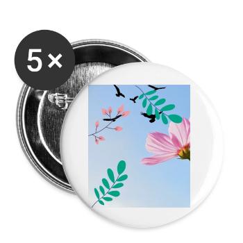 Nature - Buttons klein 25 mm (5er Pack) - Weiß - Vorne
