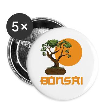 Bonsai Fanatic Vintage Natur Design - Buttons klein 25 mm (5er Pack) - Weiß - Vorne
