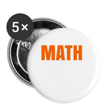 Mathematics - Buttons small 1''/25 mm (5-pack) - white - Front