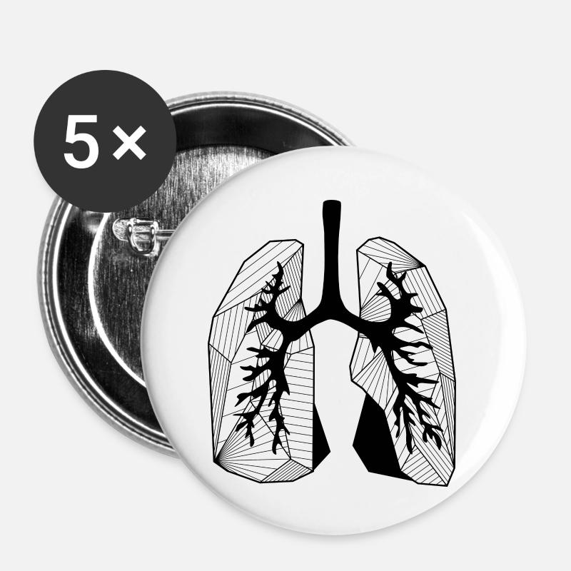 Lungs - Buttons small 1''/25 mm (5-pack) - white