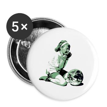 Erde Klimaschutz Klimawandel Umwelt Naturschutz - Buttons klein 25 mm (5er Pack) - Weiß - Vorne
