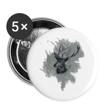 Hirschkopf Magnificent specimen new - Buttons small 1''/25 mm (5-pack) - white - Front