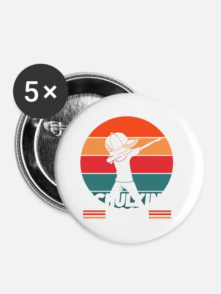 Abschied Kindergarten Schulkind 2022 - Buttons klein 25 mm (5er Pack) - Weiß