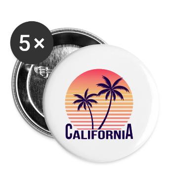 Californie - Lot de 5 petits badges (25 mm) - blanc - Devant