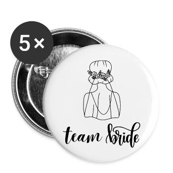 Team Bride - Buttons small 1''/25 mm (5-pack) - white - Front