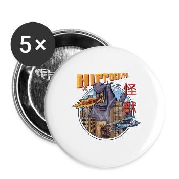 Hippocalypse - Buttons klein 25 mm (5er Pack) - Weiß - Vorne
