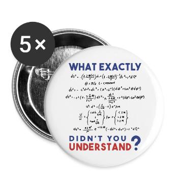 Blague de formule de physique - Lot de 5 petits badges (25 mm) - blanc - Devant