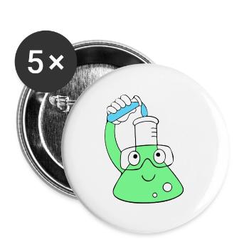 Wissenschaft Flaschenchemie - Buttons klein 25 mm (5er Pack) - Weiß - Vorne