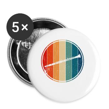 Retro clarinet Vintage clarinet - Buttons small 1''/25 mm (5-pack) - white - Front
