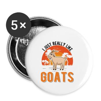 I just really like Goats Goat Host Goat - Buttons small 1''/25 mm (5-pack) - white - Front