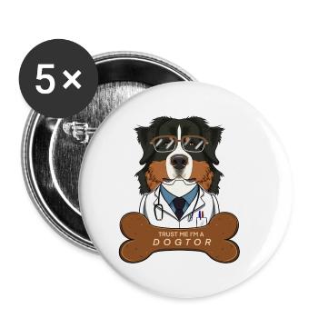 Vétérinaire Bouvier Bernois Trust Me Im A - Lot de 5 petits badges (25 mm) - blanc - Devant