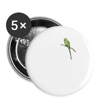 Collared Parakeet I Alexander Parakeet Motif for - Buttons small 1''/25 mm (5-pack) - white - Front