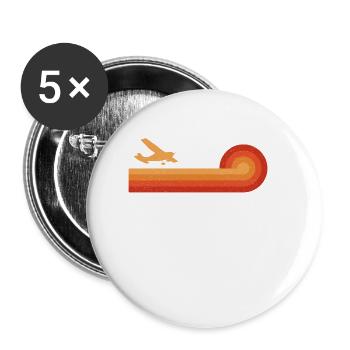 Pilote d’avion Vintage Rétro - Lot de 5 petits badges (25 mm) - blanc - Devant