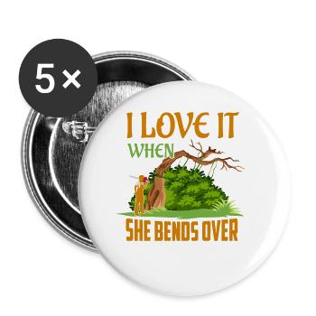 I Love It When She Bends Over Arborist Woodworker - Buttons klein 25 mm (5er Pack) - Weiß - Vorne