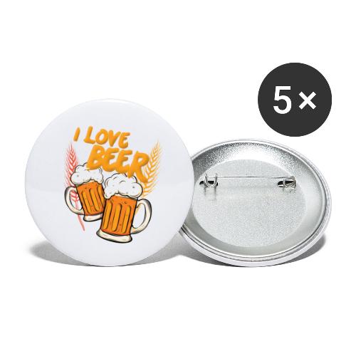 I Love Beer - Buttons klein 25 mm (5er Pack)