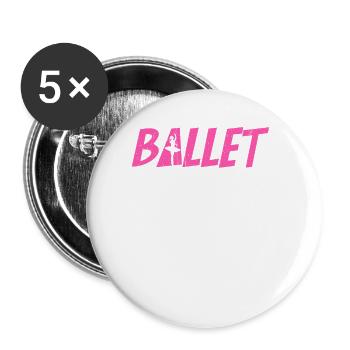 Danseur de ballet Le ballet comme un sport - Lot de 5 petits badges (25 mm) - blanc - Devant