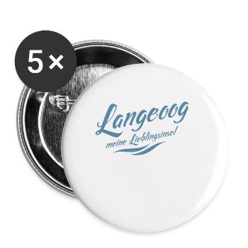 Meine Lieblingsinsel Langeoog - Buttons klein 25 mm (5er Pack) - Weiß - Vorne