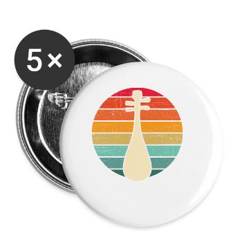 Biwa Asian RETRO String Instrument - Buttons small 1''/25 mm (5-pack) - white - Front