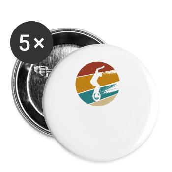 Vintage Unicycle I Unicycle Circus Motif pour - Lot de 5 petits badges (25 mm) - blanc - Devant