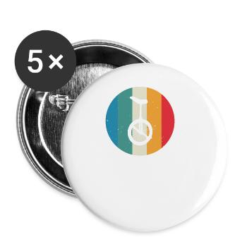 Vintage Unicycle I Unicycle Circus Motif pour - Lot de 5 petits badges (25 mm) - blanc - Devant